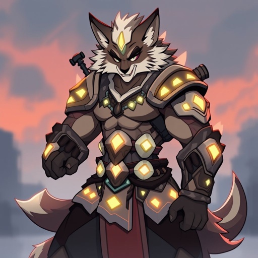 Wolf fighter pixel style