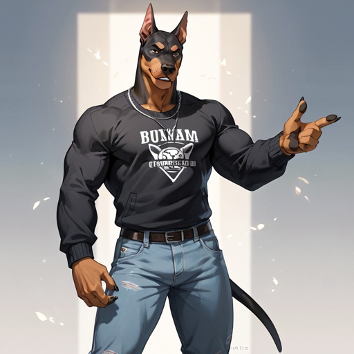 doberman anthropomorphic furry art --niji 6