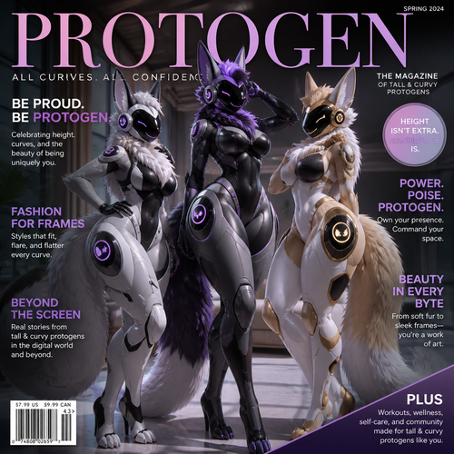 The magazine of tall & curvy Protogens. Well-made version and view.