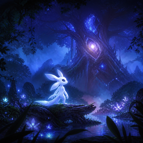 Ori (a well-made anthro character) and the blind forest.
