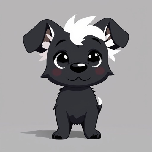 Chien noir avec oreille blanche et trais blanc sur le museau