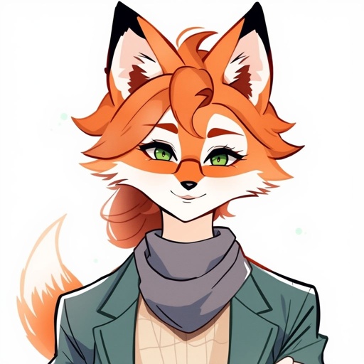 Furry female fox therapist with classic