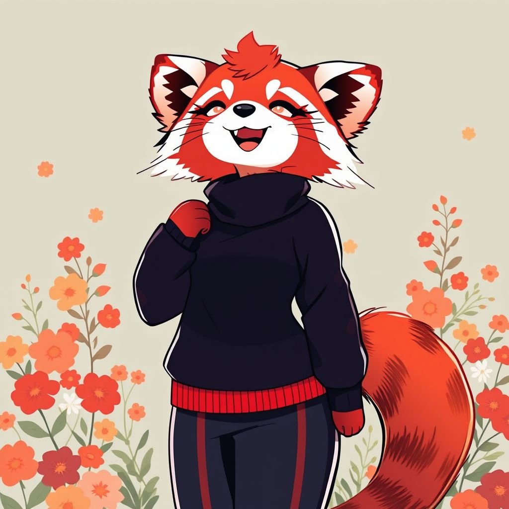 Red black pretty chubby mommy