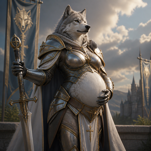 Pregnant wolf paladin