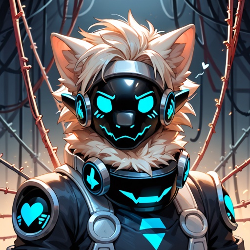 A Protogen.EXE. Well made. An overlord. | furry.ai