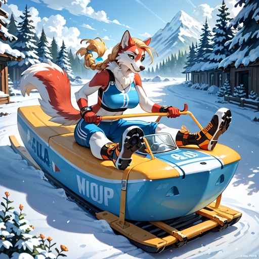 A female busty Husky as a sled dog in Alaska.