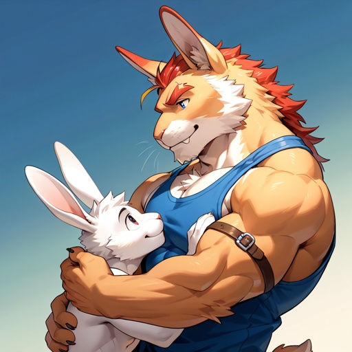 Bara, muscular, rabbit, male, gay, Springtrap