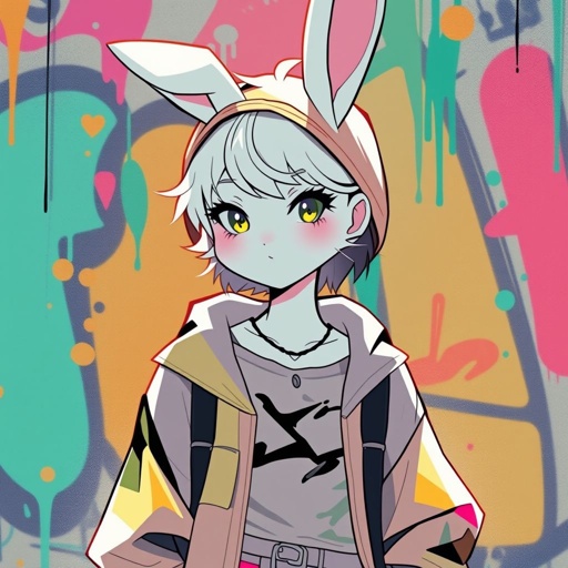anthromorphic Twink White Rabbit furry art --niji 6